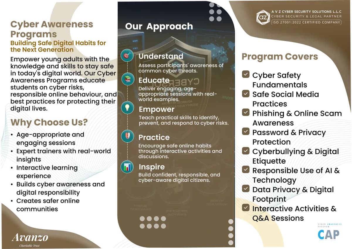 First page of the Cyber Awareness Programs brochure